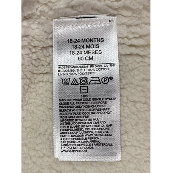 Baby Gap Sherpa Lined Button Sweater - Teddy Bear Ear Hood - 18-24 mos. NWT - Picture 6 of 9